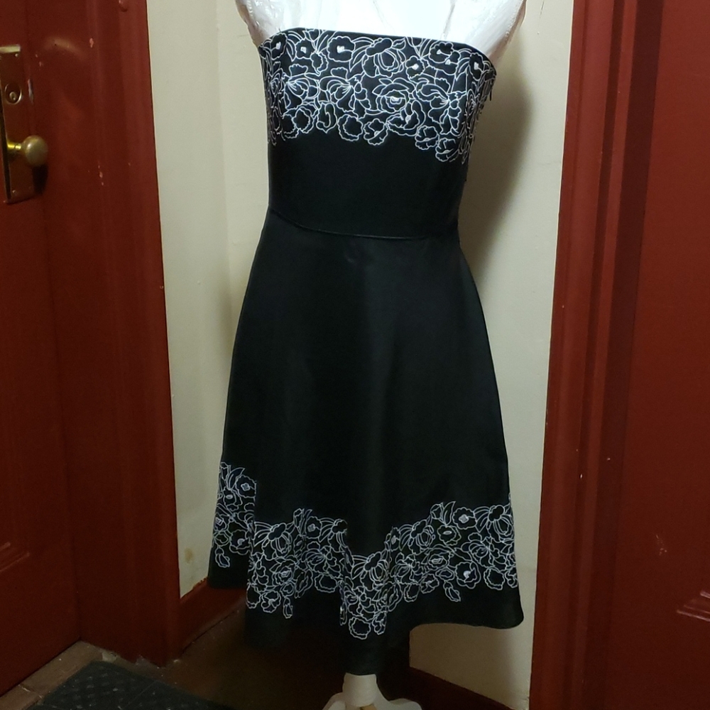Ann Taylor LOFT MIDI Navy-blue Dress Size10P - Picture 11 of 15